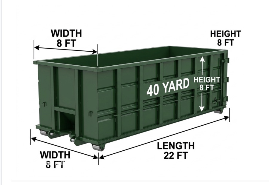 40 Yard Rolloff Bin Dimensions – Green Thumb Waste Services GTA – Largest Size